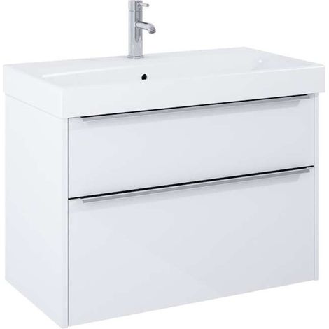 Jika Pure - Waschtisch mit Unterschrank, 80x54x42 cm, 2 Auszüge, weiß glänzend H40B2344025002 (1/2)