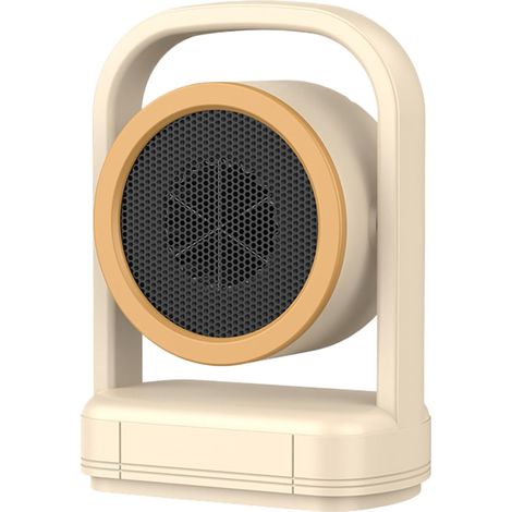 Mini radiateur électrique - Radiateur soufflant portable en céramique - Chauffage rapide et économie d'énergie - Beige