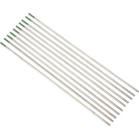 10 électrodes de soudage professionnelles en tungstène WP 2 x 175 mm, accessoires inclus. (1/5)