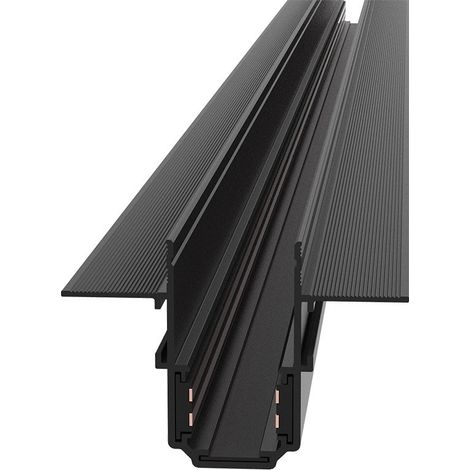 Binario Da Incasso Moderno Busbar Trunkings Exility Con Tappo Alluminio Nero 2M