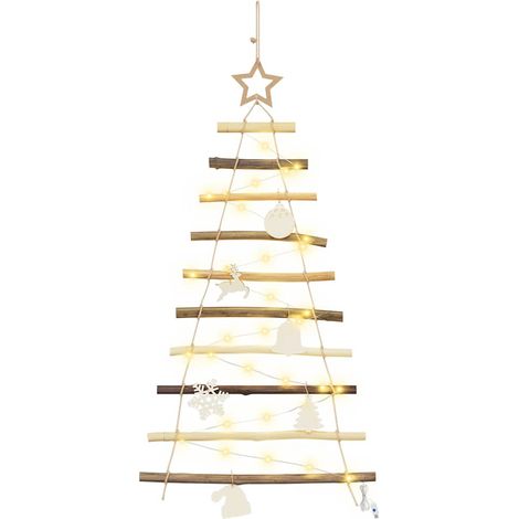 Árbol de Navidad Natural 90 cm madera maciza de fresno vidaXL
