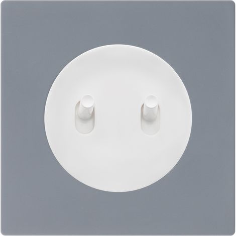 FONTINI Double va et vient blanc - manette blanc glossy DOM + plaque simple gris (1/5)