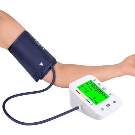 Tensiomètre Bras, Tensiometre Médical avec grand écran LCD à 3 couleurs, Brassard ajustable (22-32 cm)