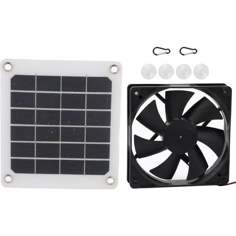 TOIVIZE - 6V 10W Solarventilator für den Außenbereich mit monokristallinem Panel und USB-Ladefunktion für Gewächshäuser und Hühnerställe (1/5)