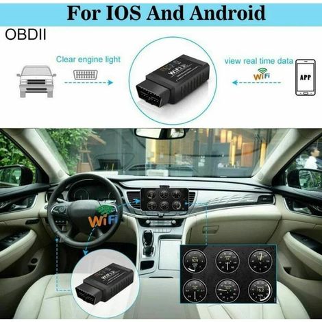 ELM327 WIFI OBD2 Instrument de diagnostic de détection de voiture Système Android Apple Toutes les voitures-1pc (1/4)