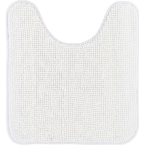 Alfombrilla para el inodoro de microfibra con motivo de bolas, lisas, 45 x 50 cm - blanca - Tendance (1/4)