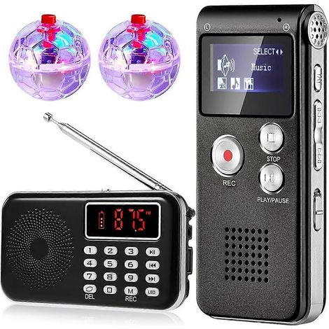 Kit d'équipement 4 pièces : radio FM avec enregistreur vocal numérique de 8 Go (1/5)