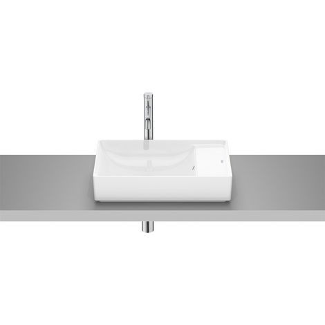 Vasque à poser Ona sur plan ou sur meuble en fineceramic, 550x345 mm Blanc brillant (1/3)