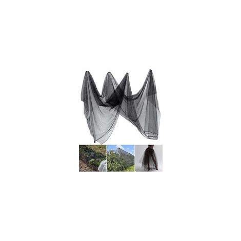 Filet antiinsectes Insectes Moustiques Mouches Oiseaux Chasse Barrière Protection des plantes Filet de jardi (2,4 m x 10 m, noir) (1/5)
