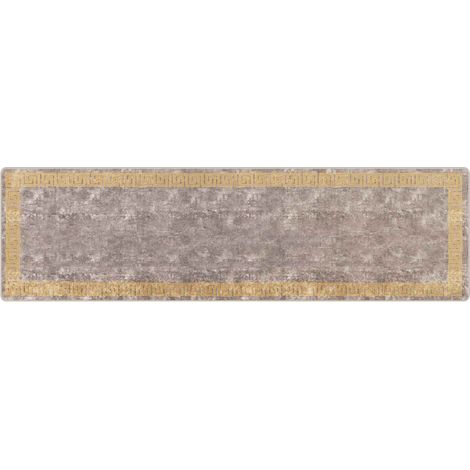vidaXL Rug Runner MARSA Grey 100 x 350 cm Polyester and PVC