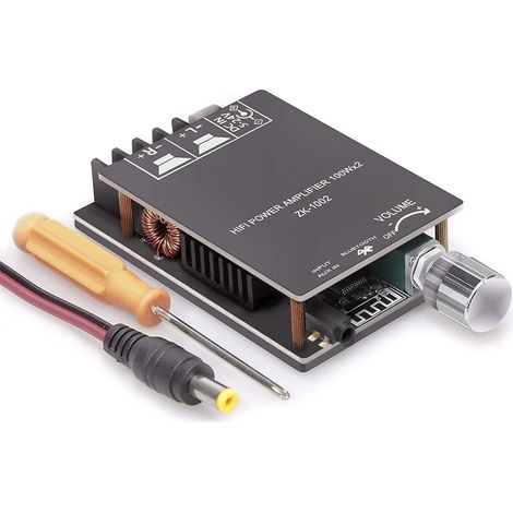 200W Bluetooth Amplifier Board TPA3116,100W + 100W Audio Amp Board avec LC Filter Technique, Dual Channel DC8-24V, Password Free Connect to Phone Quietly (1/5)