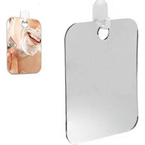 Miroir de douche antibuée, idéal pour le rasage et le maquillage, 20 cm x 30 cm, en acrylique, portable, à suspendre, accessoire de salle de bain pour la maison. (1/4)