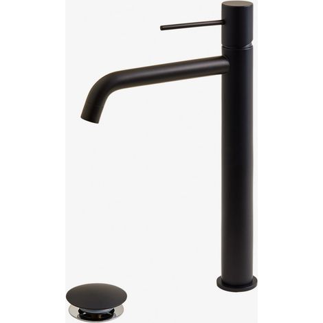 Ensemble robinet de lavabo et bonde de vidage en laiton Orveta Click-Clack SKLUM Noir ↑30 cm