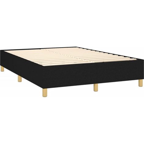 Somier de láminas sobre patas estructura de cama 140x200 cm tela negra TDL0207015