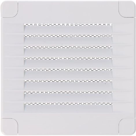 Grille de ventilation carrée avec bouchons et moustiquaire fabriquée en ABS de couleur blanche 10x10x0,7cm EDM (1/3)