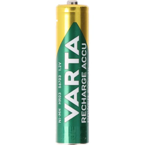 VARTA Akku NiMH, Micro, AAA, HR03, 1.2V/800mAh, Accu Power, Pre-charged, 10er Pack (1/5)