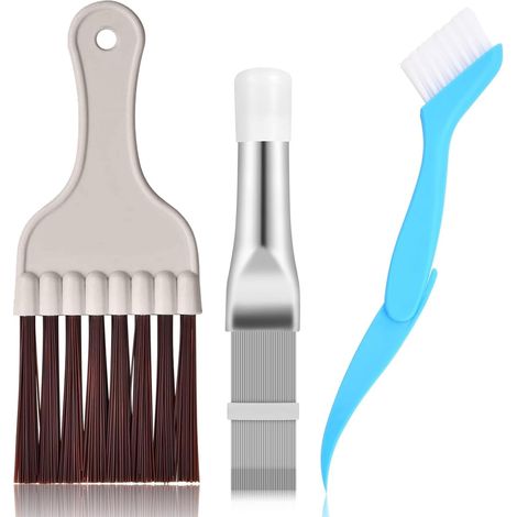 3 Pièces Kit Nettoyage Climatiseur,Peigne à Ailettes Acier Inoxydable,Brosse Pliable Aluminium,Réfrigérateur Condenseur (1/5)