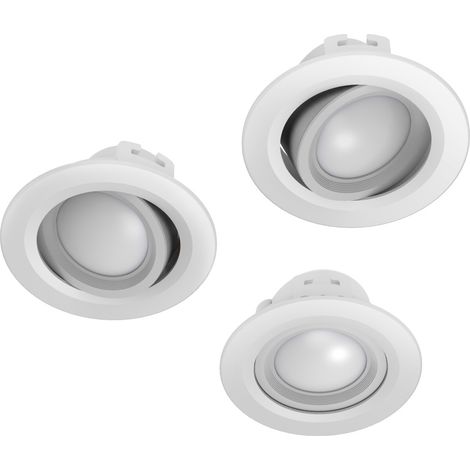 SPOT ENCASTRABLE LED WIFI, 5W, COM. VOC./APPLI, RÉGL., 3 PIÈCES, BLC HAMA (1/5)