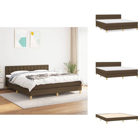 Boxspringbett mit Matratze Dunkelbraun 160x200 cm Stoff - Boxspringbett - Doppelbett - Bettenrahmen - Schlafsofa - Lattenrost (1/5)