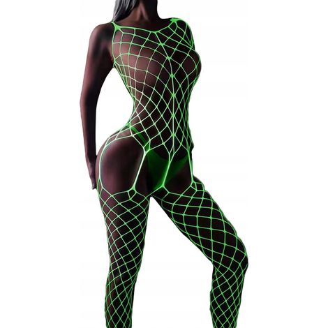 Im Dunkeln leuchtender Netzbody, sexy Universalunterwäsche
