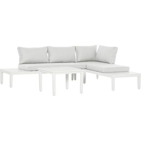 Ensemble meuble de jardin 3 pièces, avec table d'appoint et coussins, meuble extérieur design moderne pour terrasse et balcon (1/5)