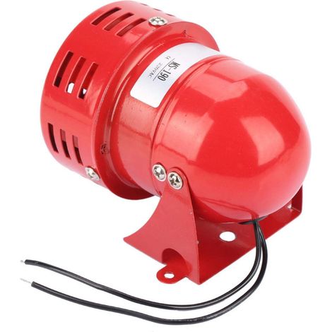 220V 120DB Rouge Mini Métal Alarme Moteur Son Industrielle Électrique Garde Contre Le Vol MS-190, Alarme Moteur Industriel Cloche Avertisseur Sonore Sirène (1/5)