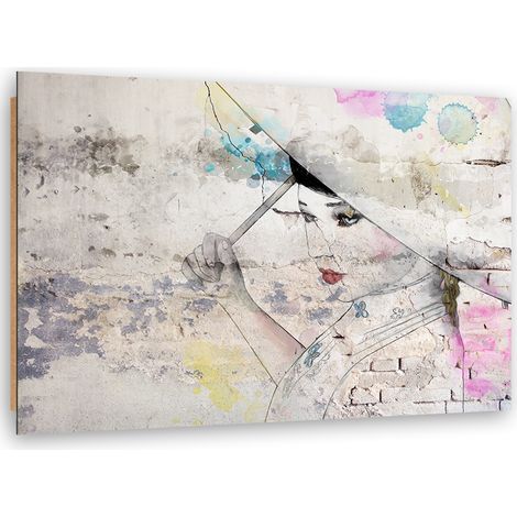 Quadro deco panel, Geisha che tiene un ombrello - 60x40 (1/5)