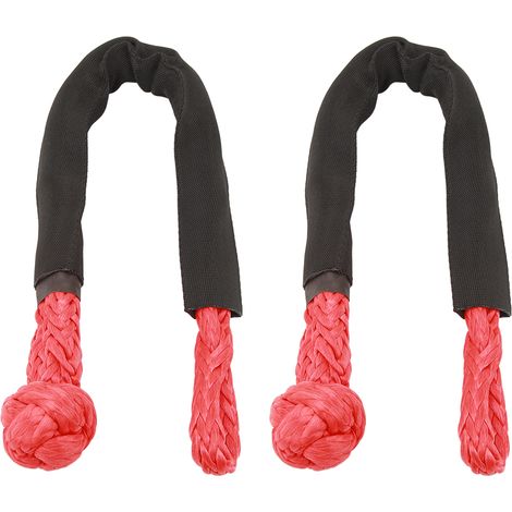 2 pièces manille souple de remorquage 38000Lbs Force de rupture résistance à la déchirure Portable pour camion grands SUV véhicules tout-terrain rouge. (1/5)