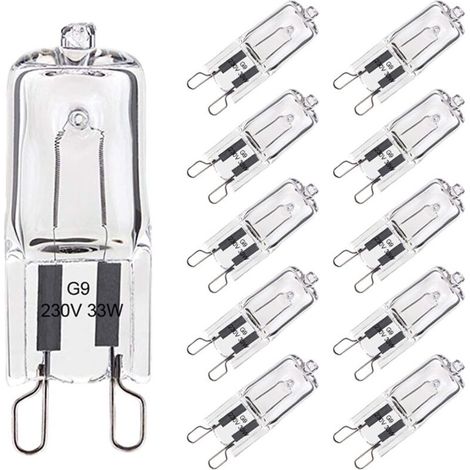Lot de 10 Ampoule G9 33W Blanc Chaud, Halogène G9 Pour Four Tolérance de 300°C, G9 Ampoules Capsule Filament 420LM 230V (1/4)