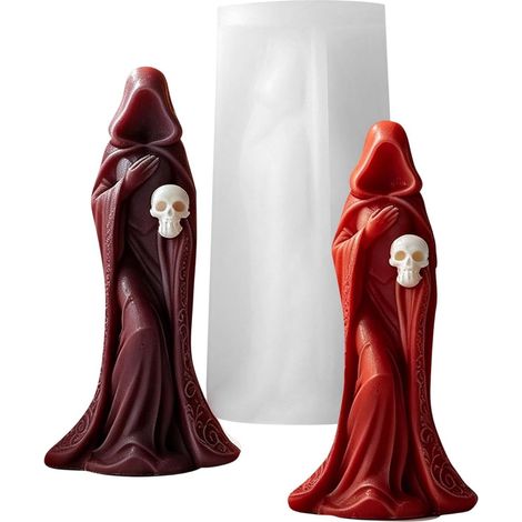 Moules Halloween Spooky Gothique Démoulage Facile Réutilisable Moules à bougies en silicone loisirs créatifs Pour résine plâtre savon décoration maison cadeaux (1/5)