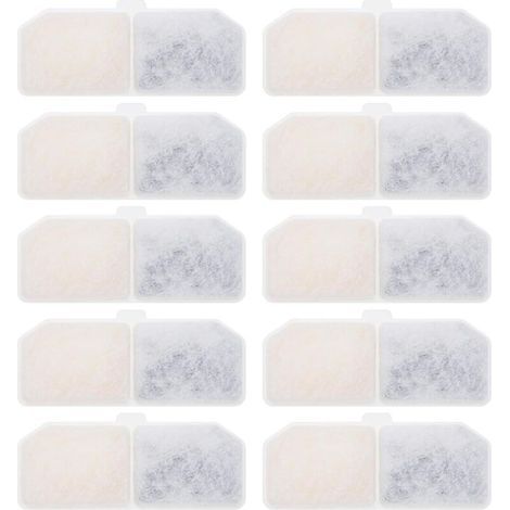 Cat Water Fountain Filters, Compatible with 3L Fountains, Activated Carbon, Resin, Pack of 10 (1/3)