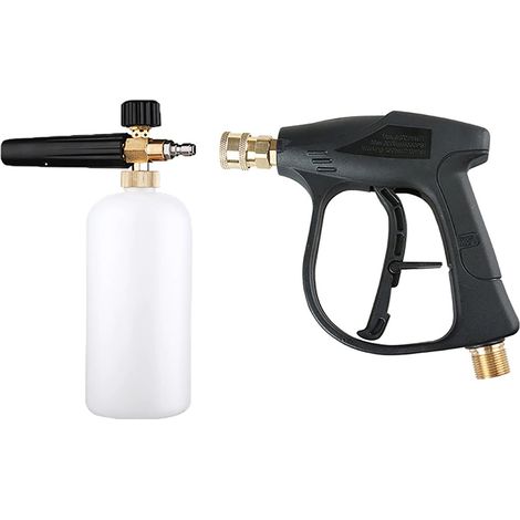 Kit de nettoyeur haute pression, pistolet de nettoyage élevé, Portable, mousse de lavage de voiture, bouteille à Jet, pulvérisateur de lavage domestique avec 5 buses (1/5)