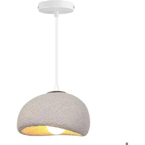 Lampe Suspension Moderne 20cm Lustre Ciment Vintage E27 Luminaire Plafonnier Design Edison pour Salon Chambre,Gris (1/5)