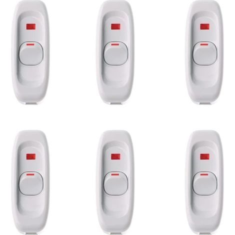 6 interrupteurs blancs, interrupteurs de lampe de chevet, interrupteurs LED pour petits appareils électroménagers (1/3)