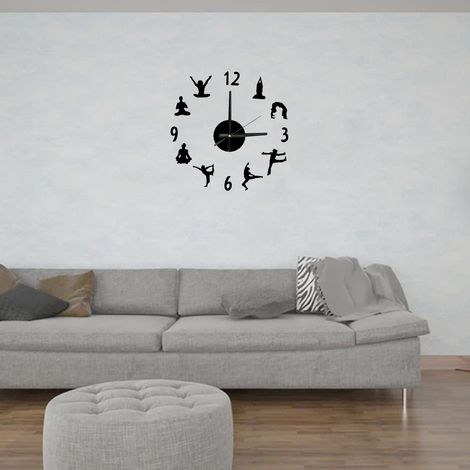 Horloge murale silencieuse sans cadre pour salon, horloge murale à faire soi-même, horloge murale simple, décoration élégante pour la maison et le bureau, horloge minimaliste. (1/5)