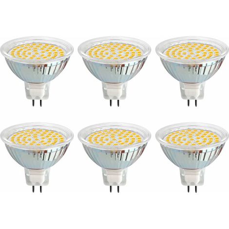 Lampadina LED GU5.3 12V 3W Bianco Freddo 6000K, Ø50mm, 120 gradi, GU5.3 35W equivalente a 50W, 500LM, AC/DC 12V, faretto LED MR16 GU5.3 per cucina/bagno/mobile, non dimmerabile, confezione da 6