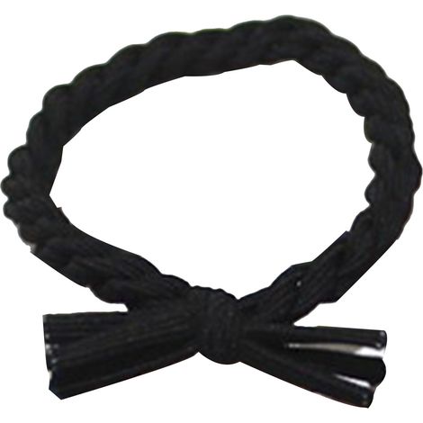Corde à cheveux tressée élastique fixation forte chignon noir (1/5)