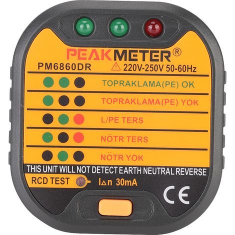Testeur de prise de courant électrique multifonction, détecteur de défauts secteur, outil de vérification (1/5)