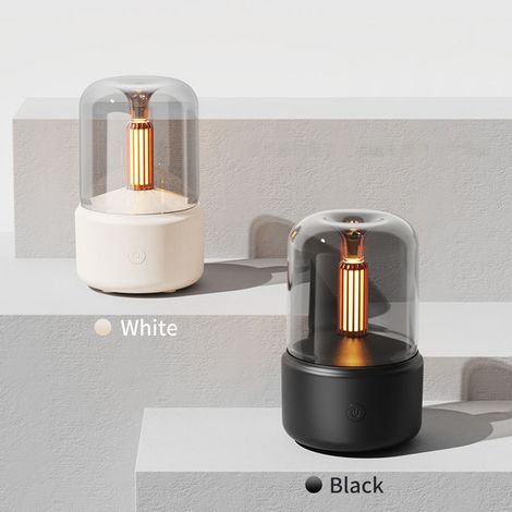 Diffuseur d'armes de style chandelle, humidificateur à brume de 120 ml, veilleuse blanche chaude, huile essentielle silencieuse, air frais pour bureau, maison, bureau, chambre à coucher, voiture (1/5)