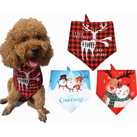 Filiyano-Lot de 3 serviettes de bain pour chien à motif de Noël cerf et bonhomme de neige (1/5)