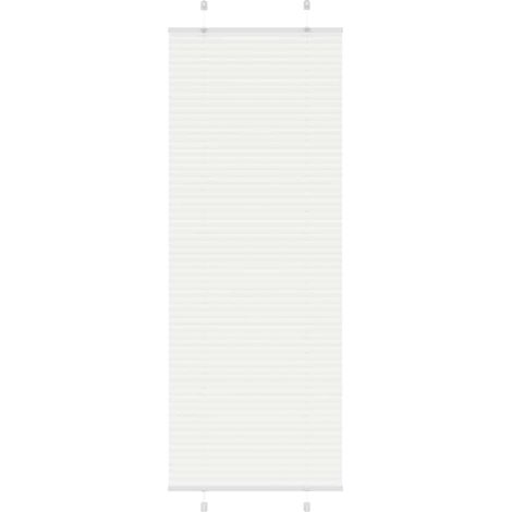 Store plissé blanc 80 x 200 cm, protection solaire en polyester sans perçage - PANGIVO (1/5)