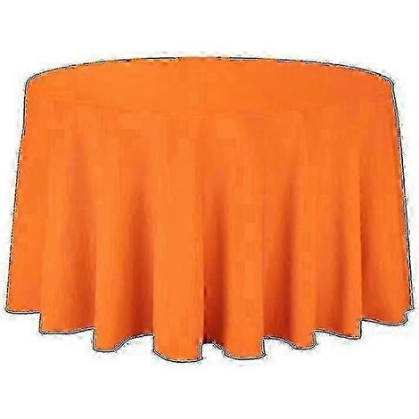 Nappe ronde en polyester - Nappe unie et résistante, idéale pour les mariages Orange-Diameter 220CM (1/5)