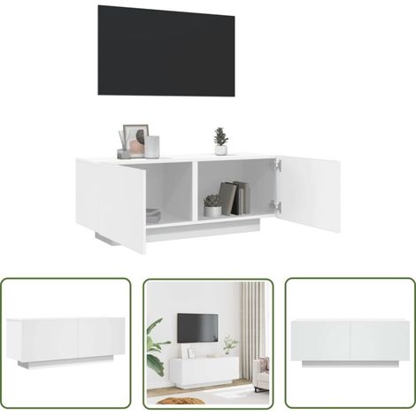 Mobile TV bianco in truciolato, dimensioni 100x35x40 cm, prodotto da Furniture Limited. (1/5)