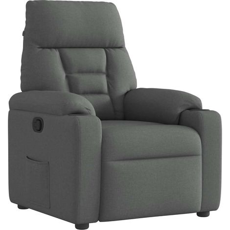 Sillón reclinable de tela gris oscuro vidaXL (1/5)