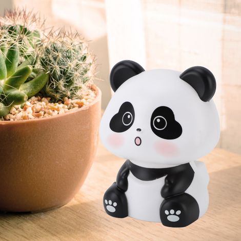 Solarbetriebene Panda-Figur mit beweglichem Kopf [Solar-Panda-Figur] [ABS] [85 mm] Dekorativer Glücksbringer für Armaturenbrett, Büro, Zuhause und Restaurant