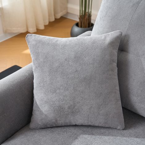 Schlaf-Ecksofa 206x130x85 cm aus Chenille, grau, mit Stauraum – MEUBLIV (1/5)