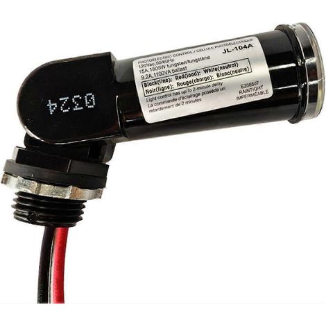 Capteur crépusculaire/jour/nuit, interrupteur piézoélectrique, capteur à cellule piézoélectrique, cellule piézoélectrique étanche IP54 pour éclairage extérieur (1/5)