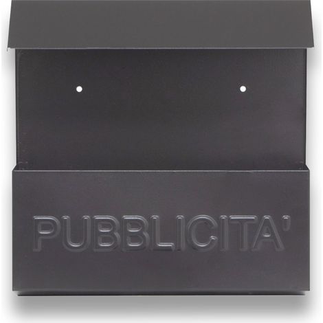 Cassetta per posta, porta pubblicità, con tetto in ferro battuto verniciata 32 x h 32 cm (1/5)