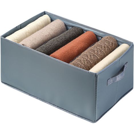 3pcs Rangement Vêtement pour Jeans/Vêtement d'adultes ou d'enfants, Organisateur Tiroir Vêtement de Garde-robe avec Compartiments , Rangement sous Vêtement Pliable et Lavable avec Poignée-Gris Clair (1/2)
