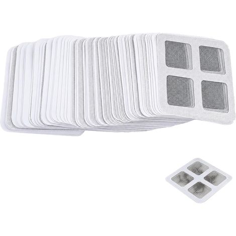 100 x Adhesive Hair Shower Filters, Anti Clogging Grid Filter, Bath Tub, Sink and Kitchen, Water Resistant and Durable, Practical and Hygienic (1/5)